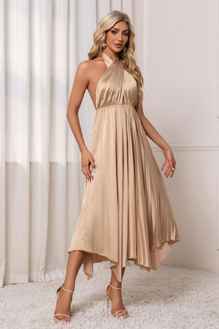 Robe Satin Dorée